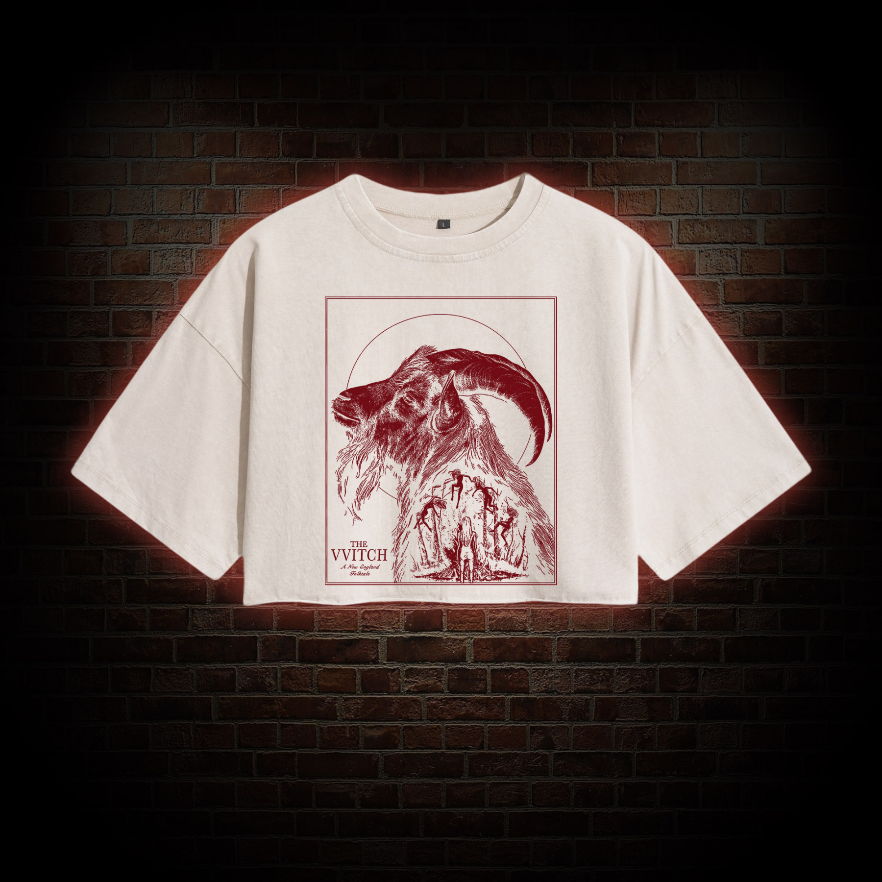 The Witch Inspired Black Phillip Washed Cropped T-shirts