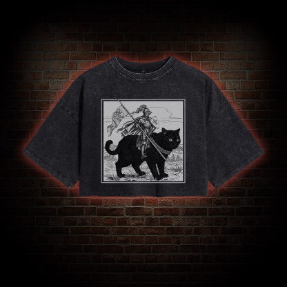 Medieval Knight Washed Cropped T-shirts