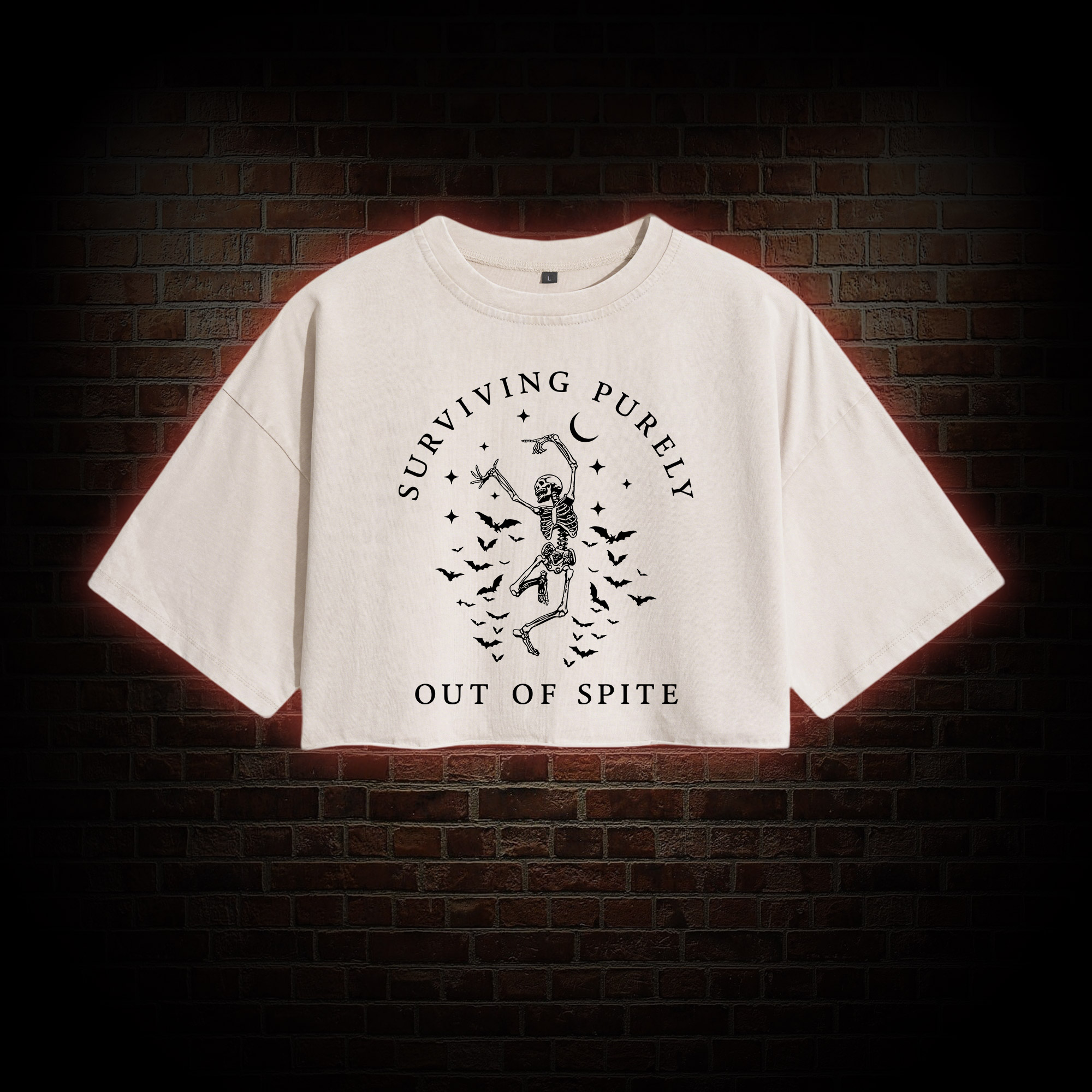 Surviving Purely Out of Spite Washed Cropped T-shirts