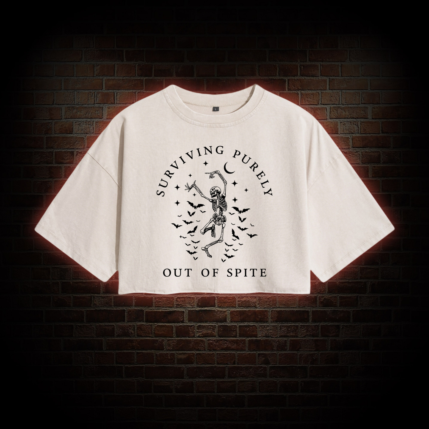 Surviving Purely Out of Spite Washed Cropped T-shirts