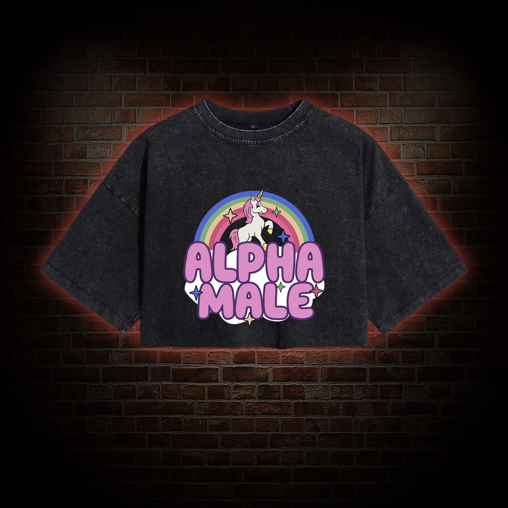 Alpha Male Washed Cropped T-shirts