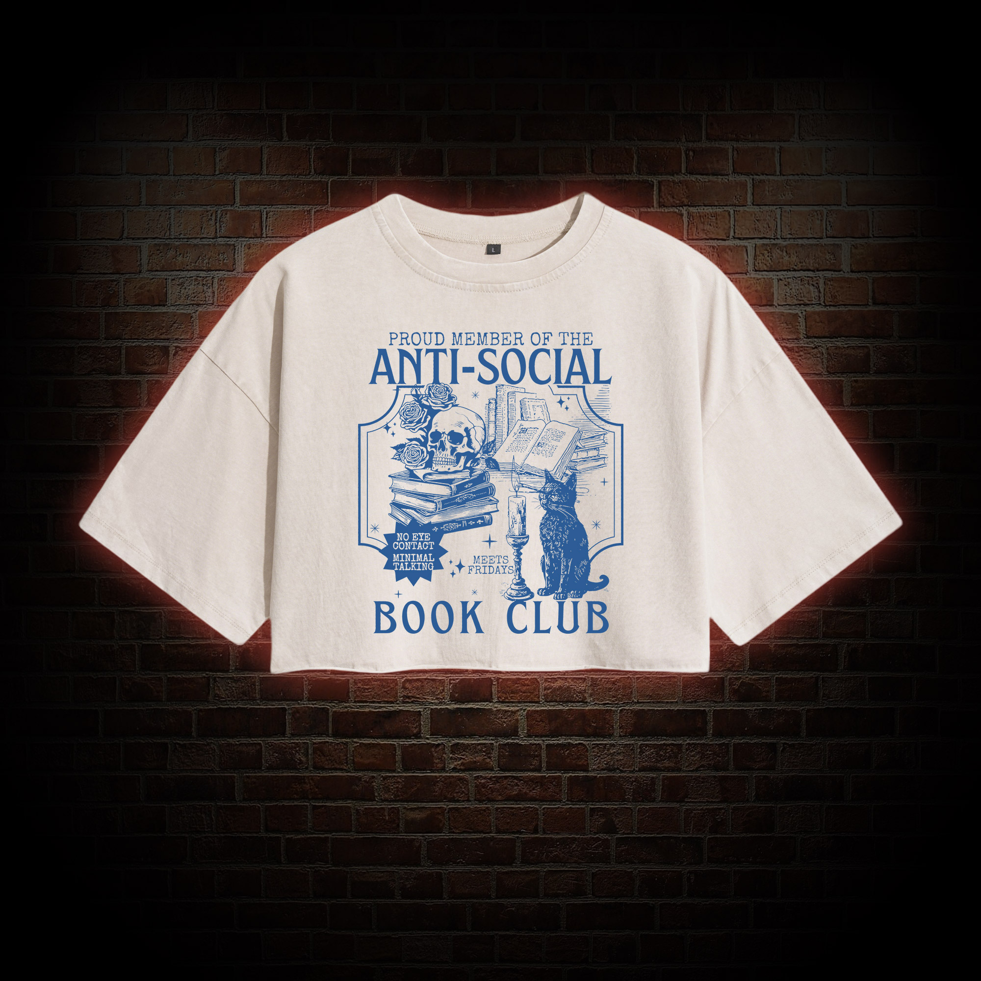 Anti-Social Book Club Washed Cropped T-shirts