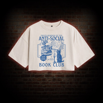 Anti-Social Book Club Washed Cropped T-shirts