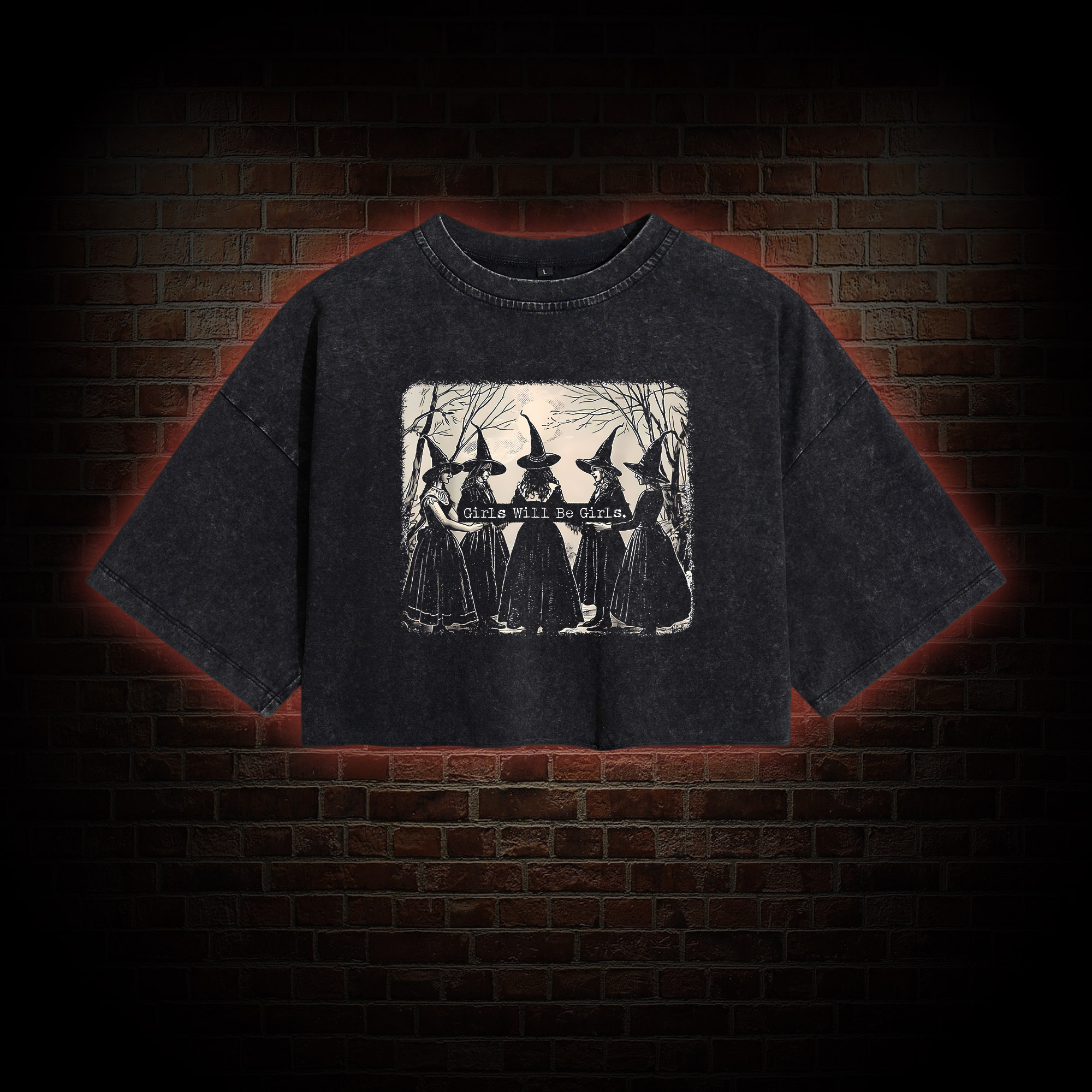 Girl Will be Girl Washed Cropped T-shirts