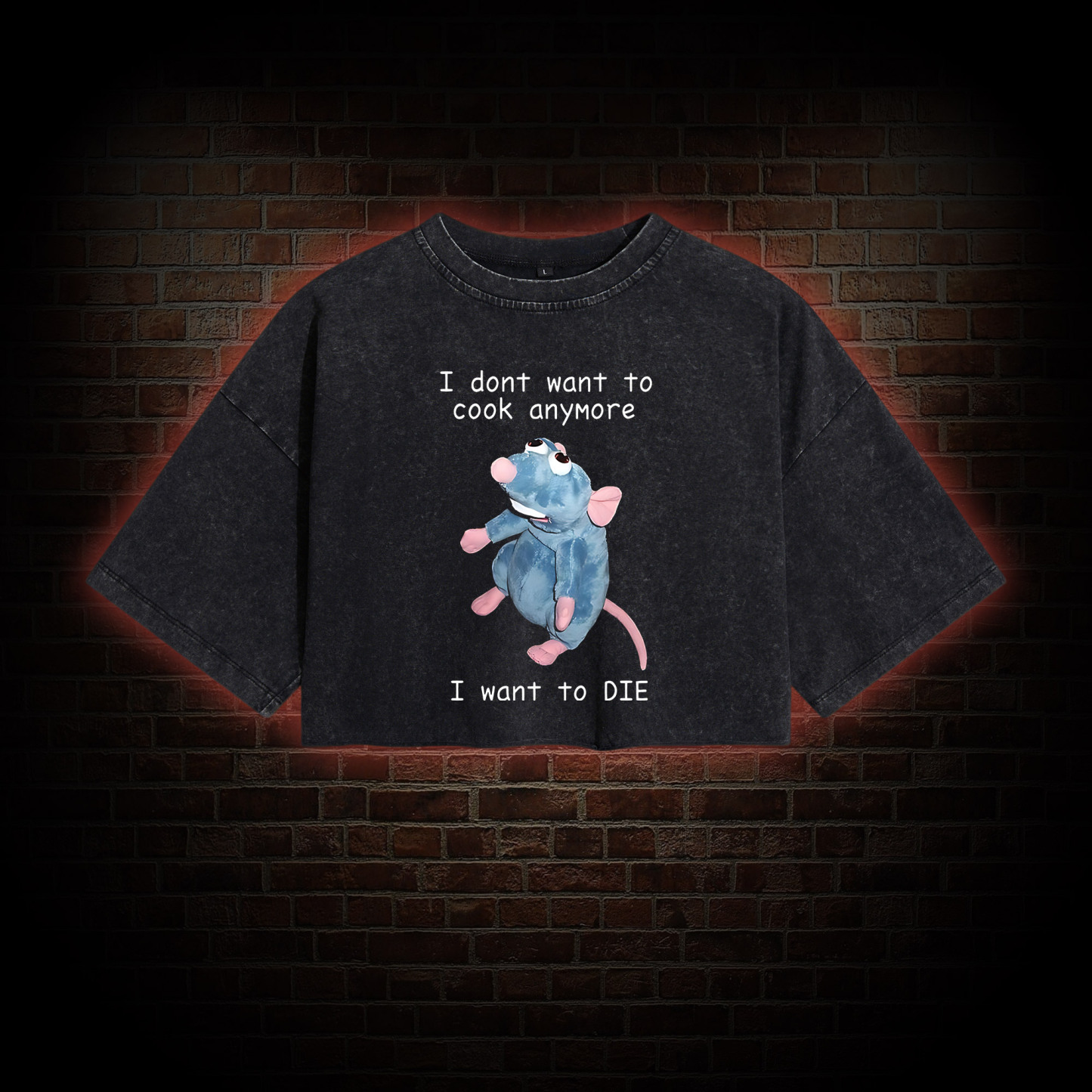 I Don't Want to Cook anymore Washed Cropped T-shirts