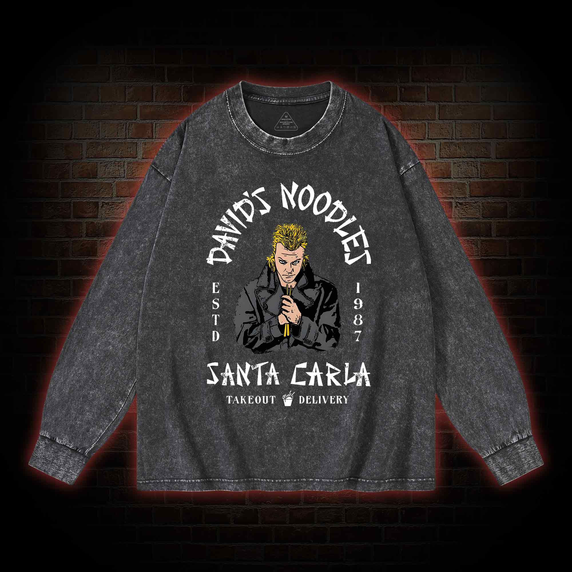 David's Noodles Santa Carla Washed Long-Sleeve T-shirt