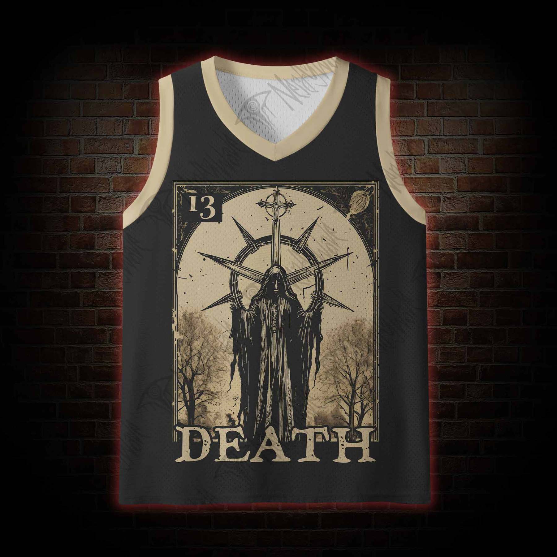 Death in Cloak Tarot Card Mesh Jersey Tank Top