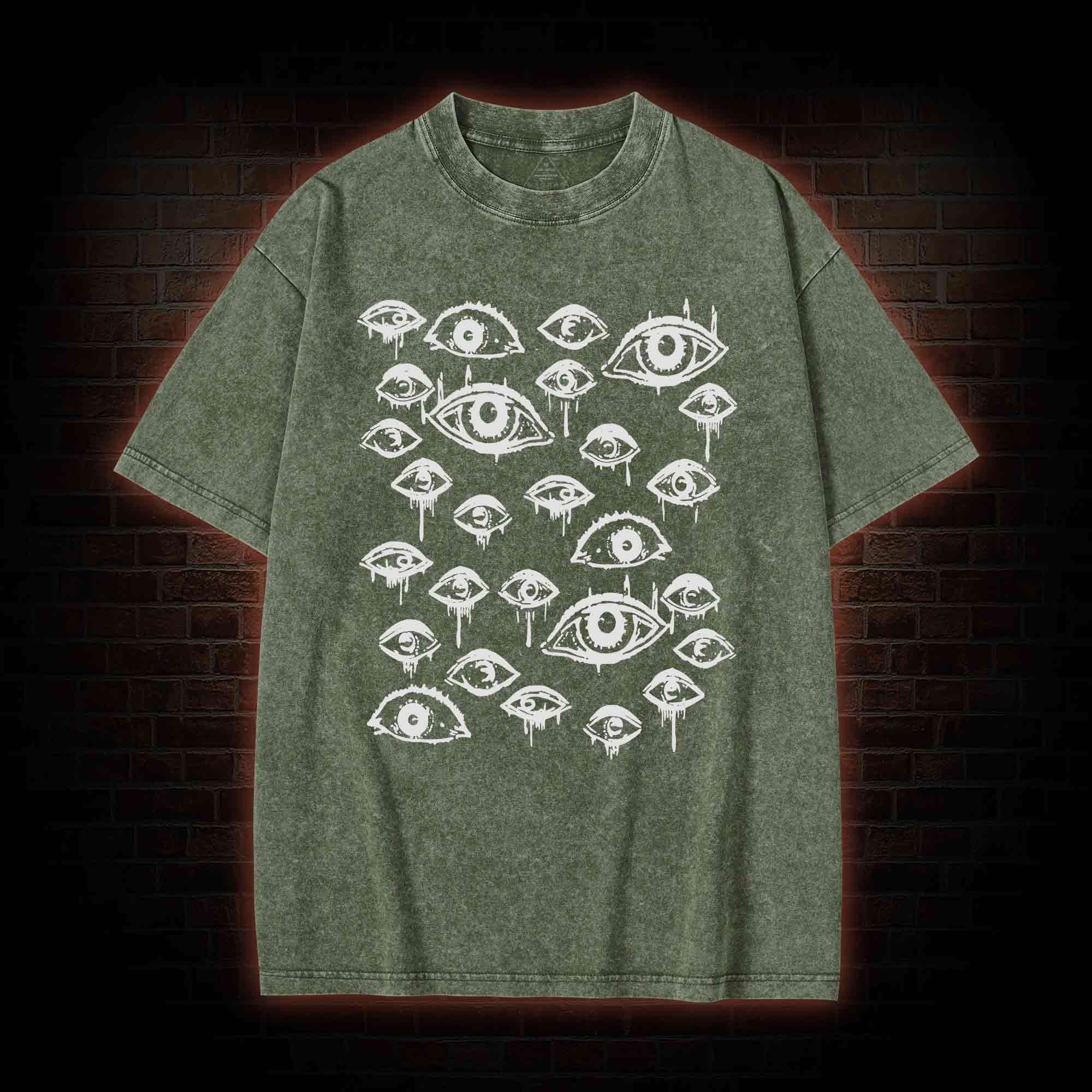 Grunge Eyeball Weird Washed T-shirt