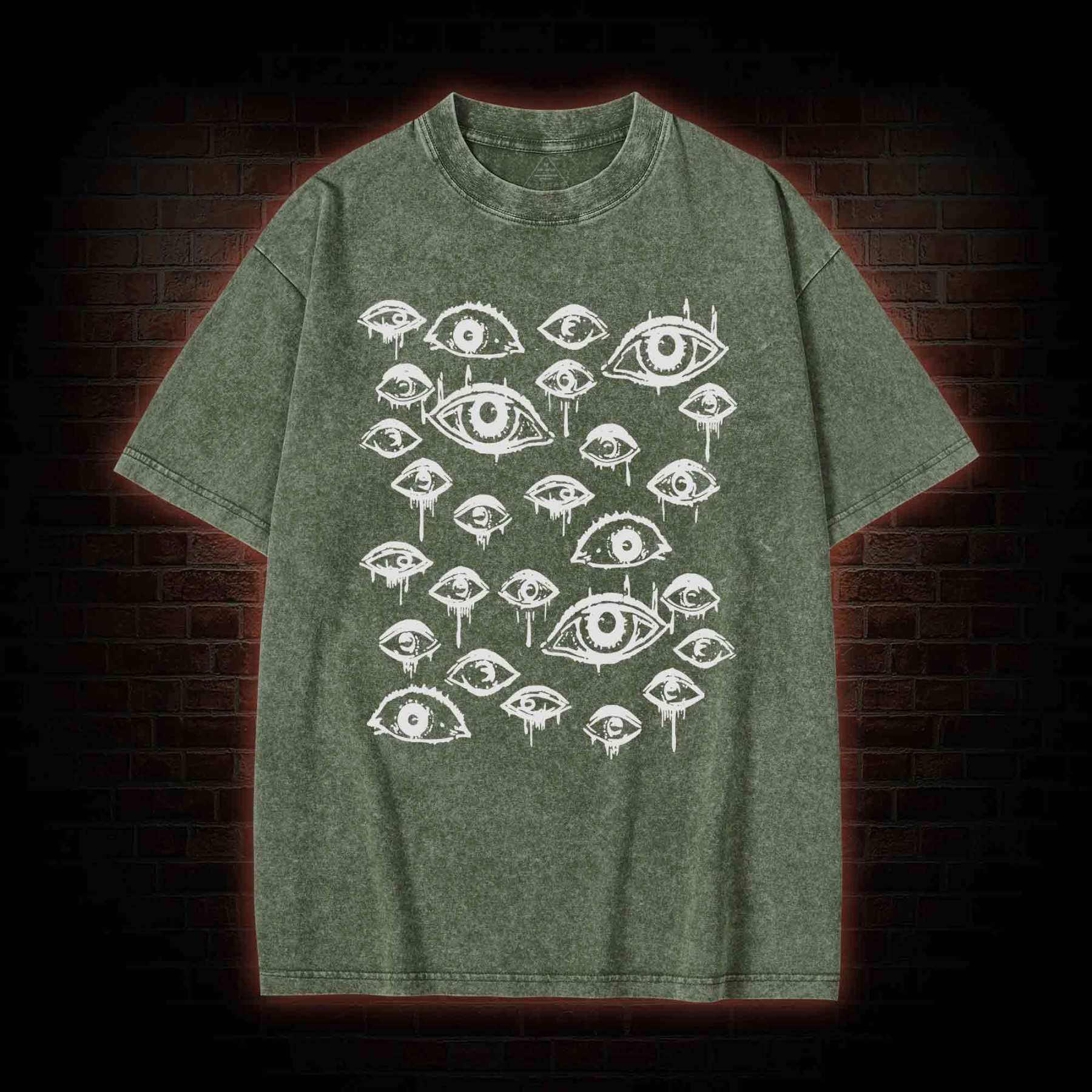 Grunge Eyeball Weird Washed T-shirt