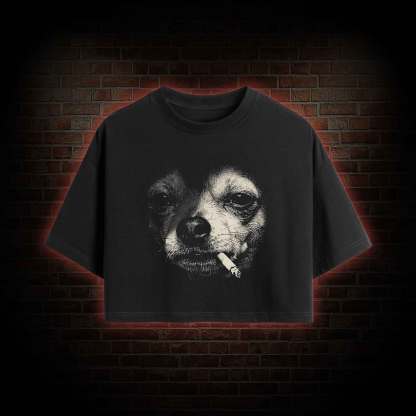 Smoking Chihuahua Crop Top