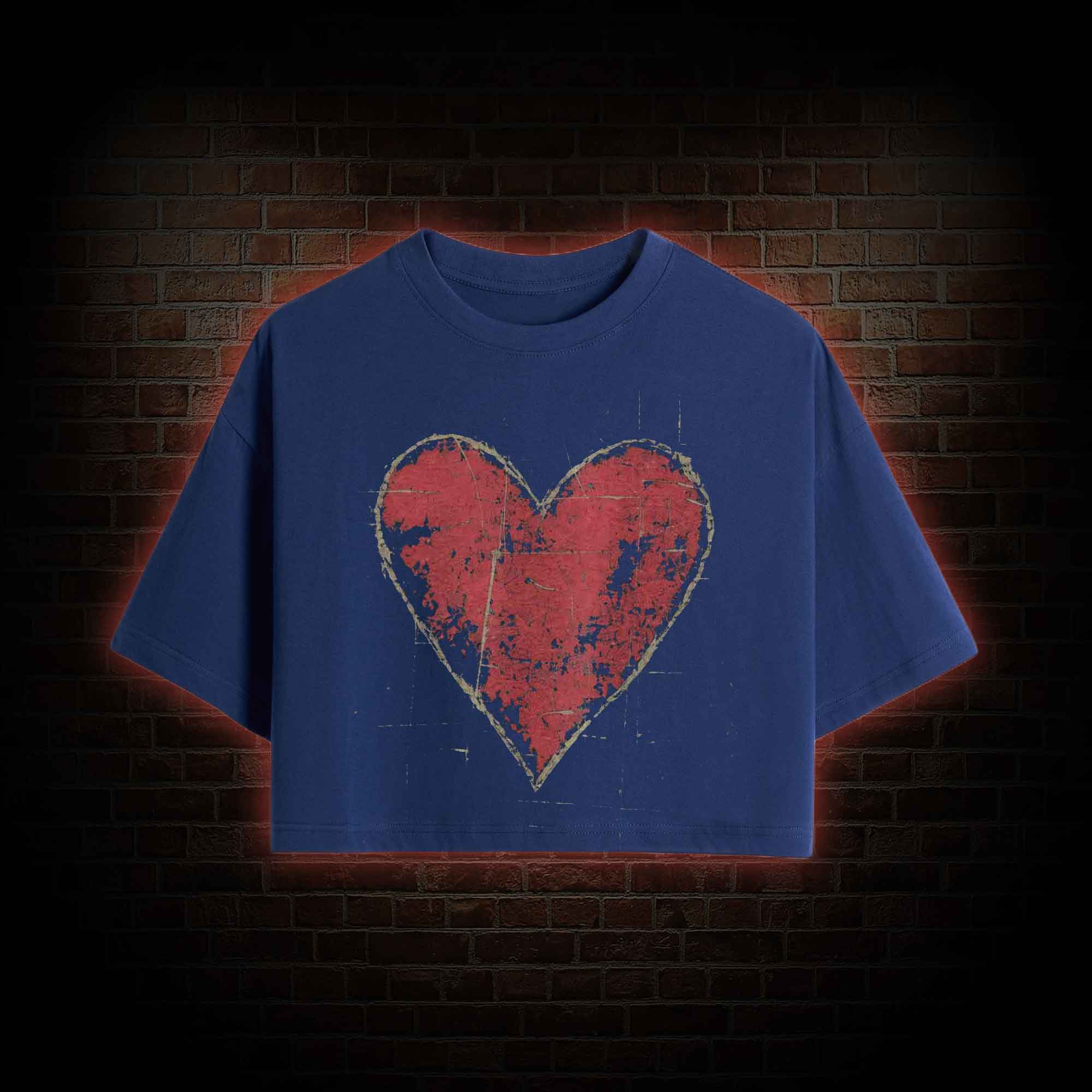 Distressed Heart Crop Top