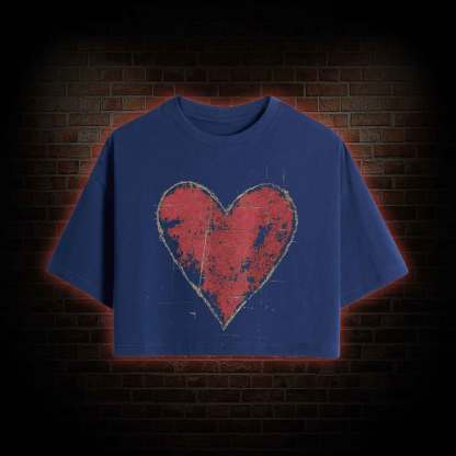 Distressed Heart Crop Top