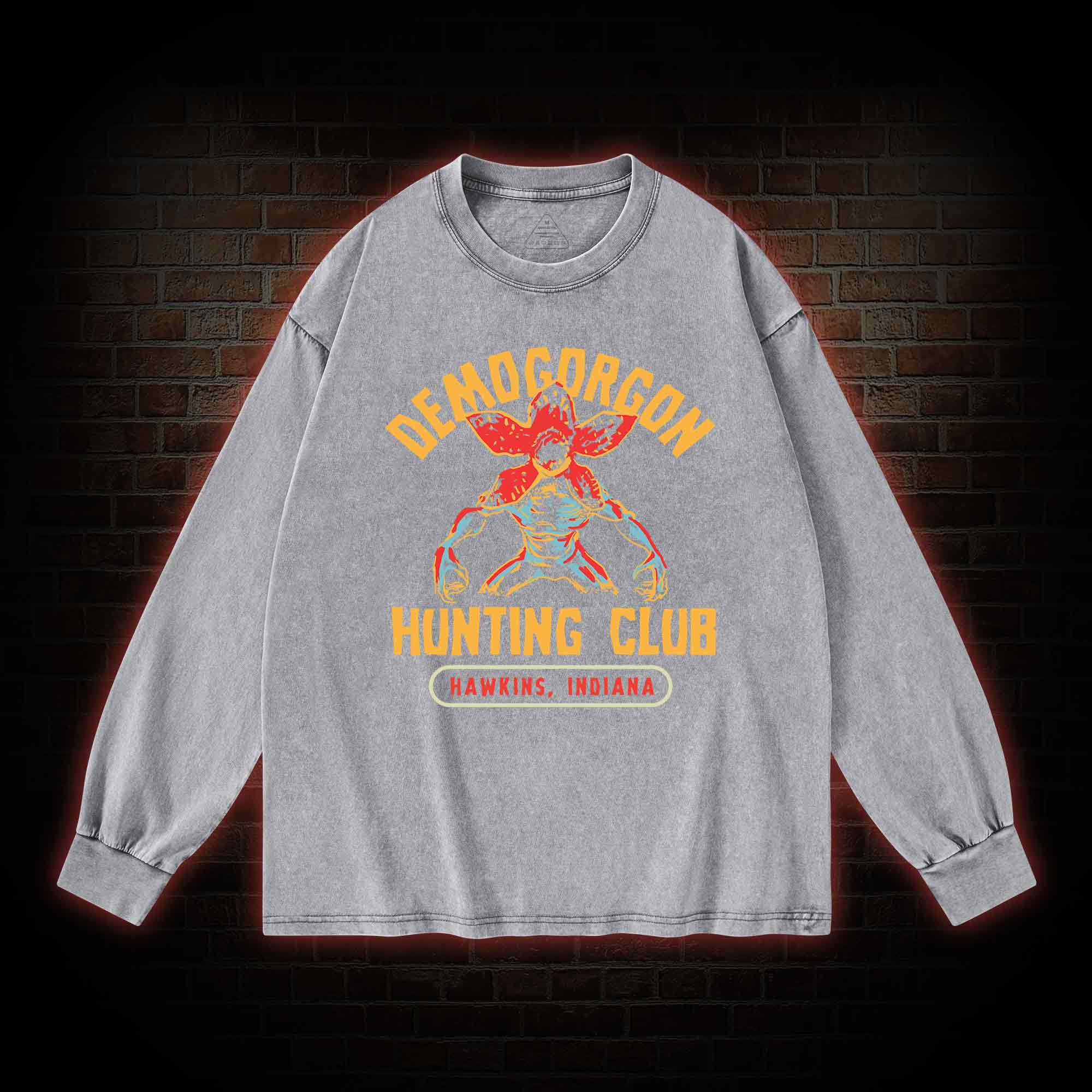 Demogorgon Hunting Club Washed Long-Sleeve T-shirt