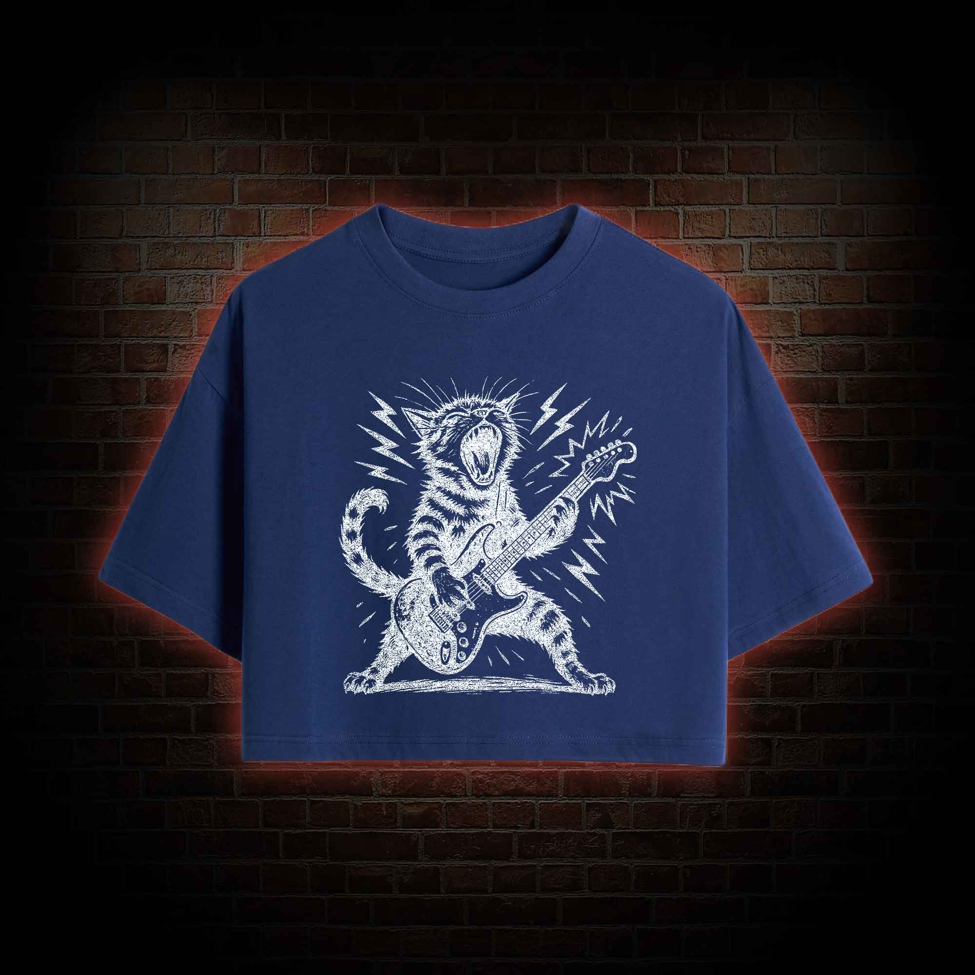 Rock and Roll Cat Crop Top