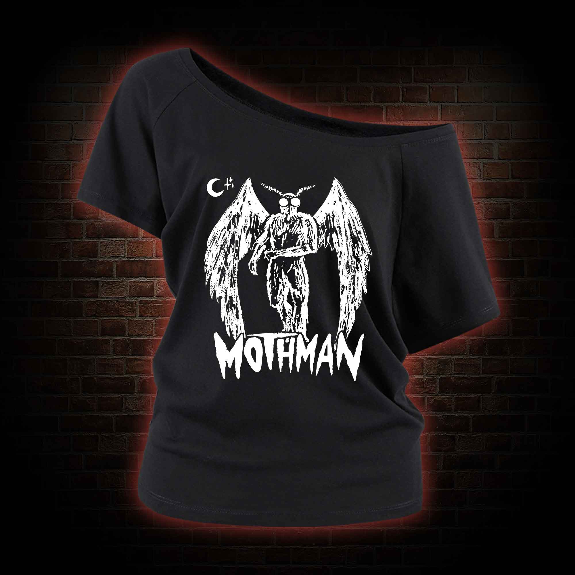 Mothman Off Shoulder T-shirts