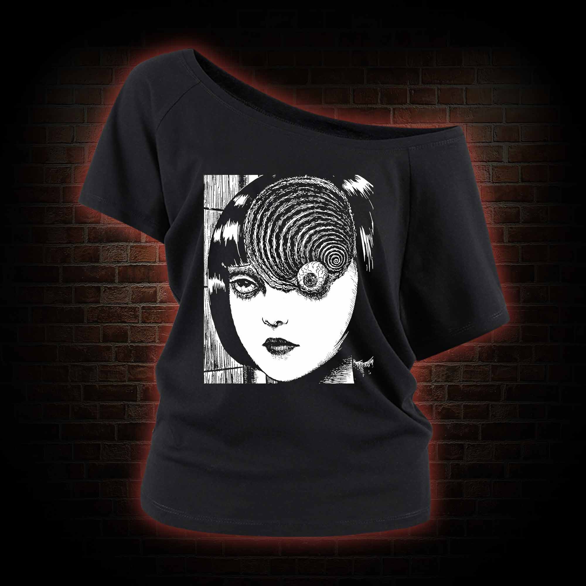 Horror Eyeball Off Shoulder T-shirts