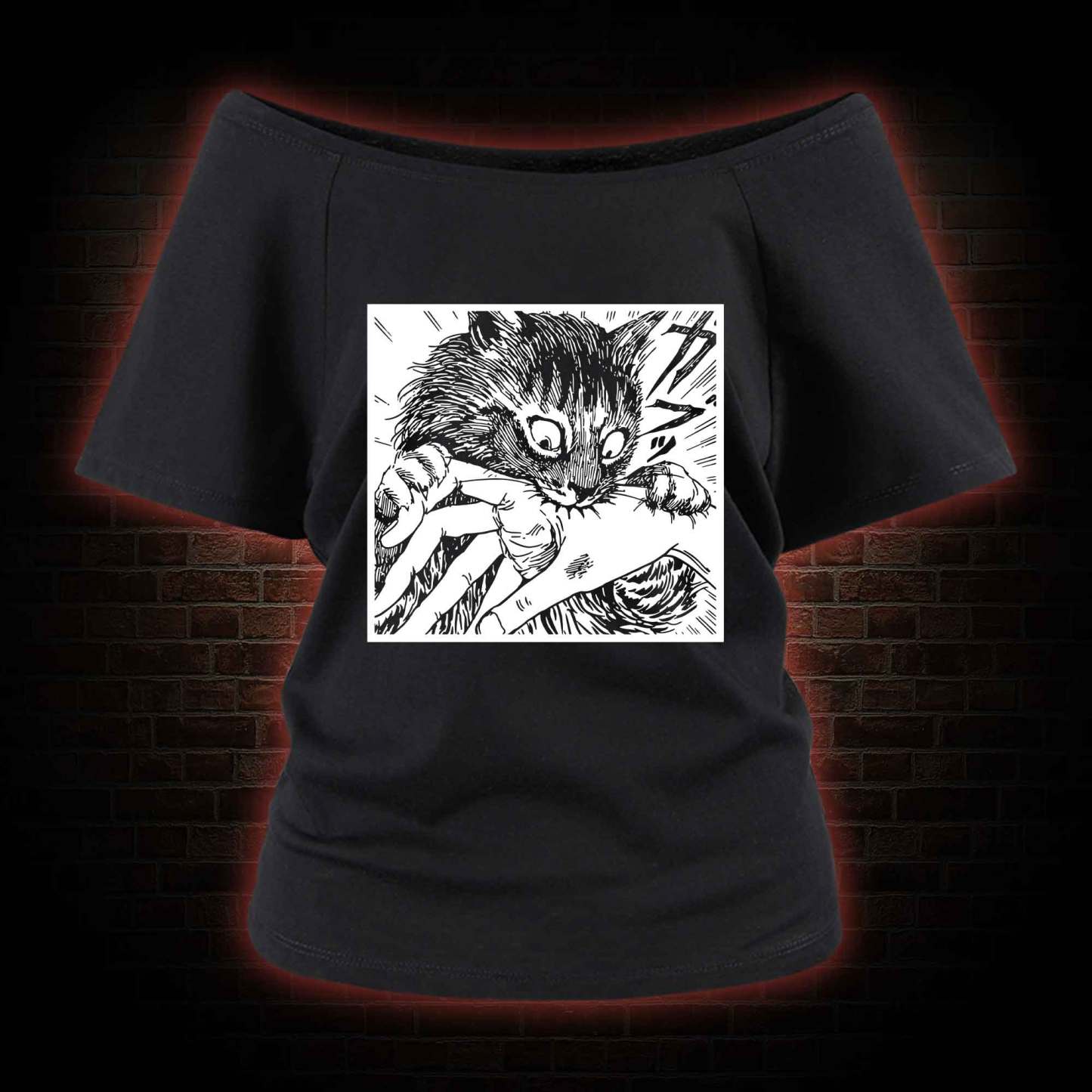 Tomie Cat Diary Anime Horror Off Shoulder T-shirts