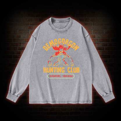 Demogorgon Hunting Club Washed Long-Sleeve T-shirt