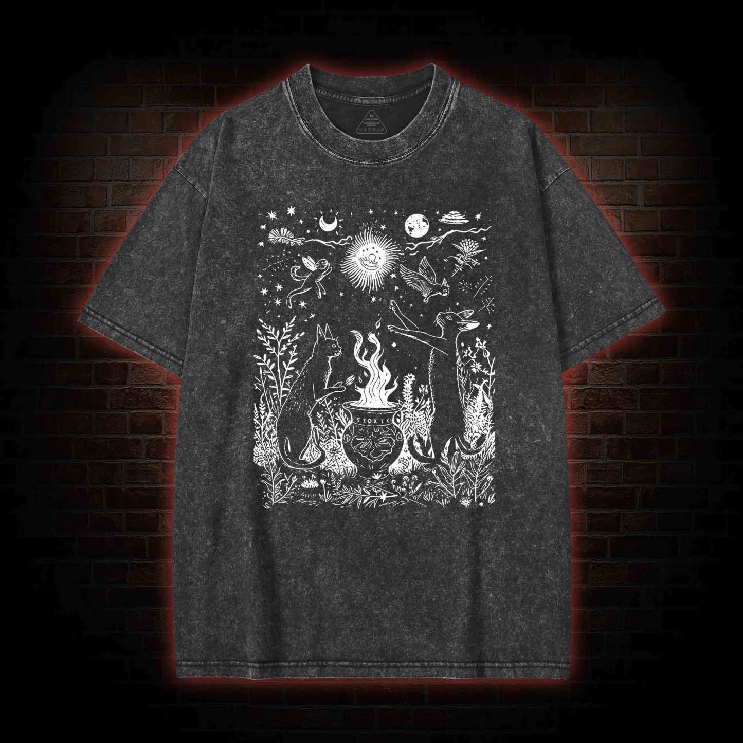 Celestial Cat Washed T-shirt