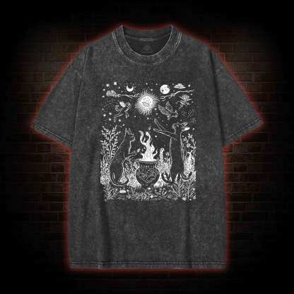 Celestial Cat Washed T-shirt