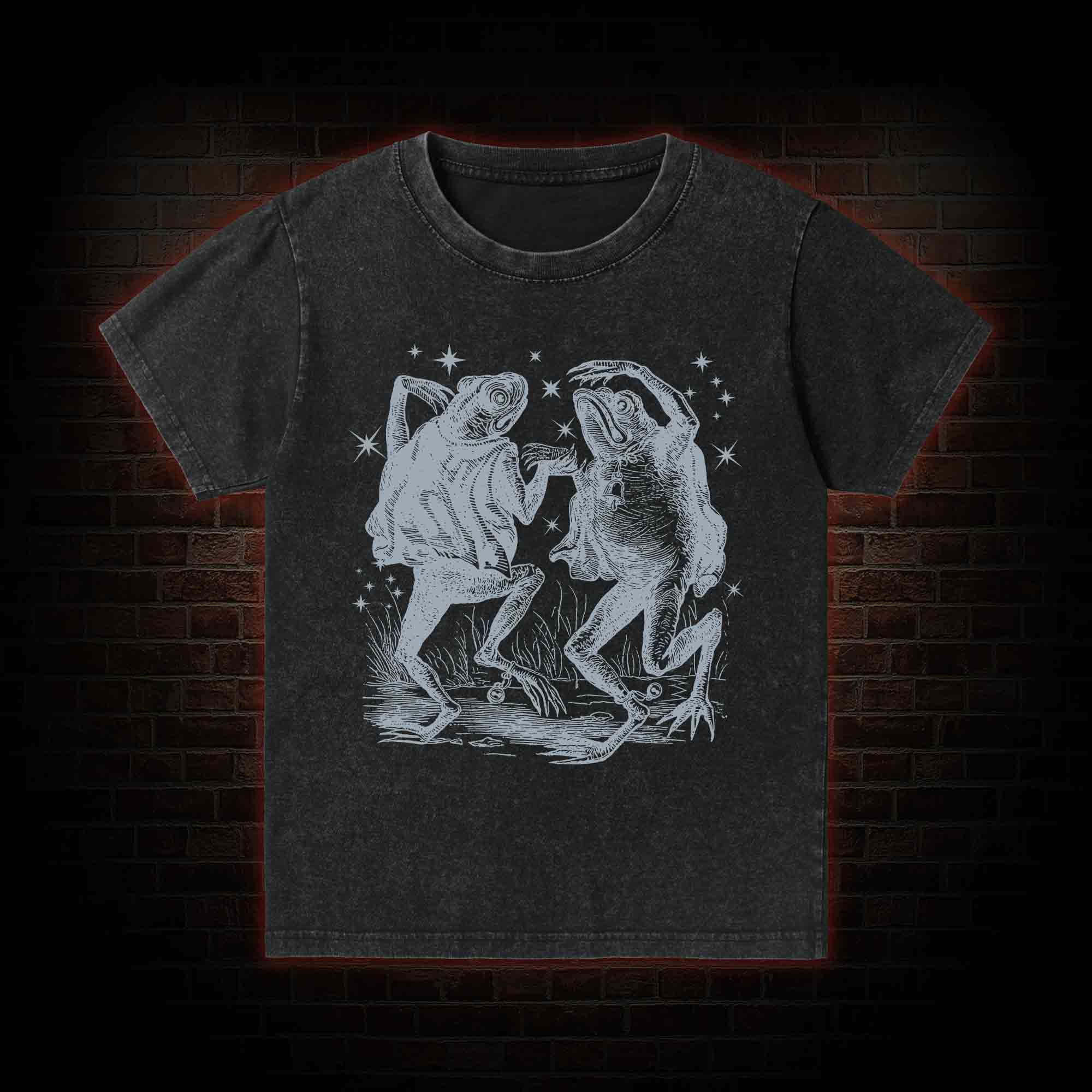 Dancing Frogs Kid Washed T-Shirt