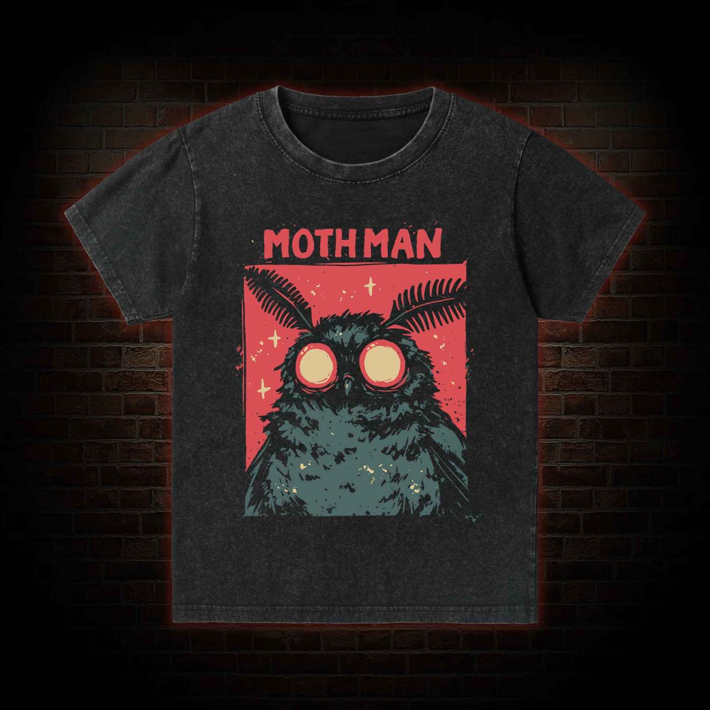 Cryptid Mothman Kid Washed T-Shirt