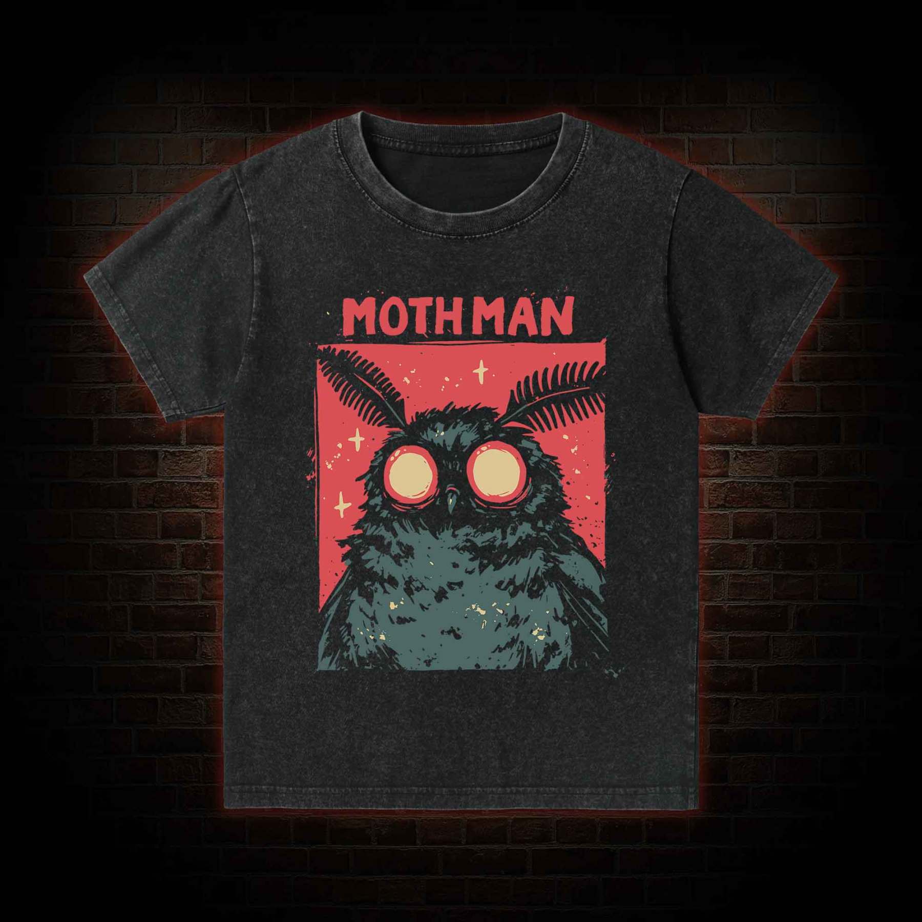 Cryptid Mothman Kid Washed T-Shirt