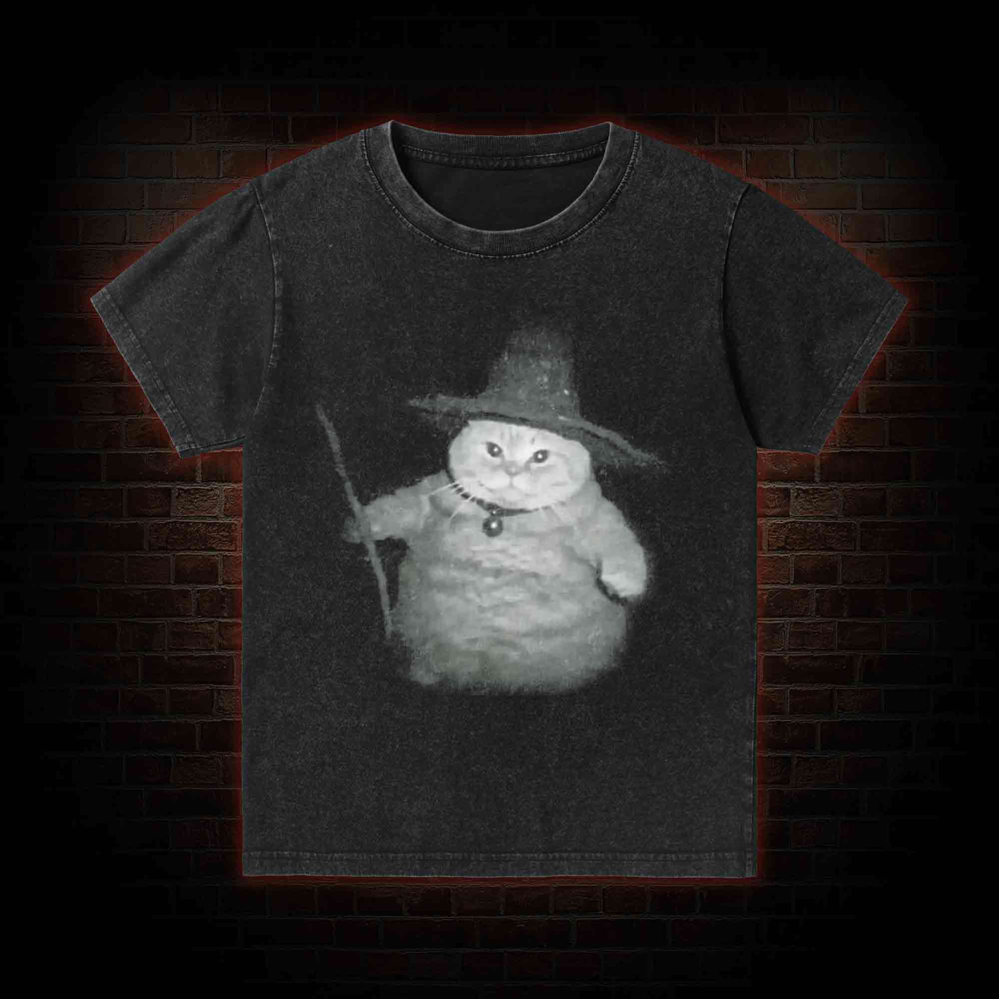 Wizard Cat Kid Washed T-Shirt