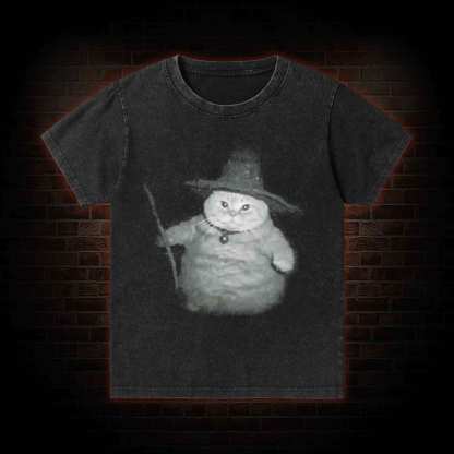 Wizard Cat Kid Washed T-Shirt