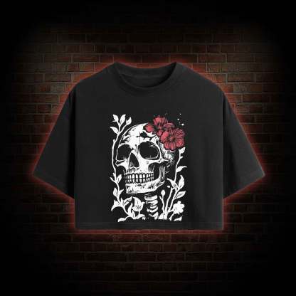 Flower Skull Crop Top