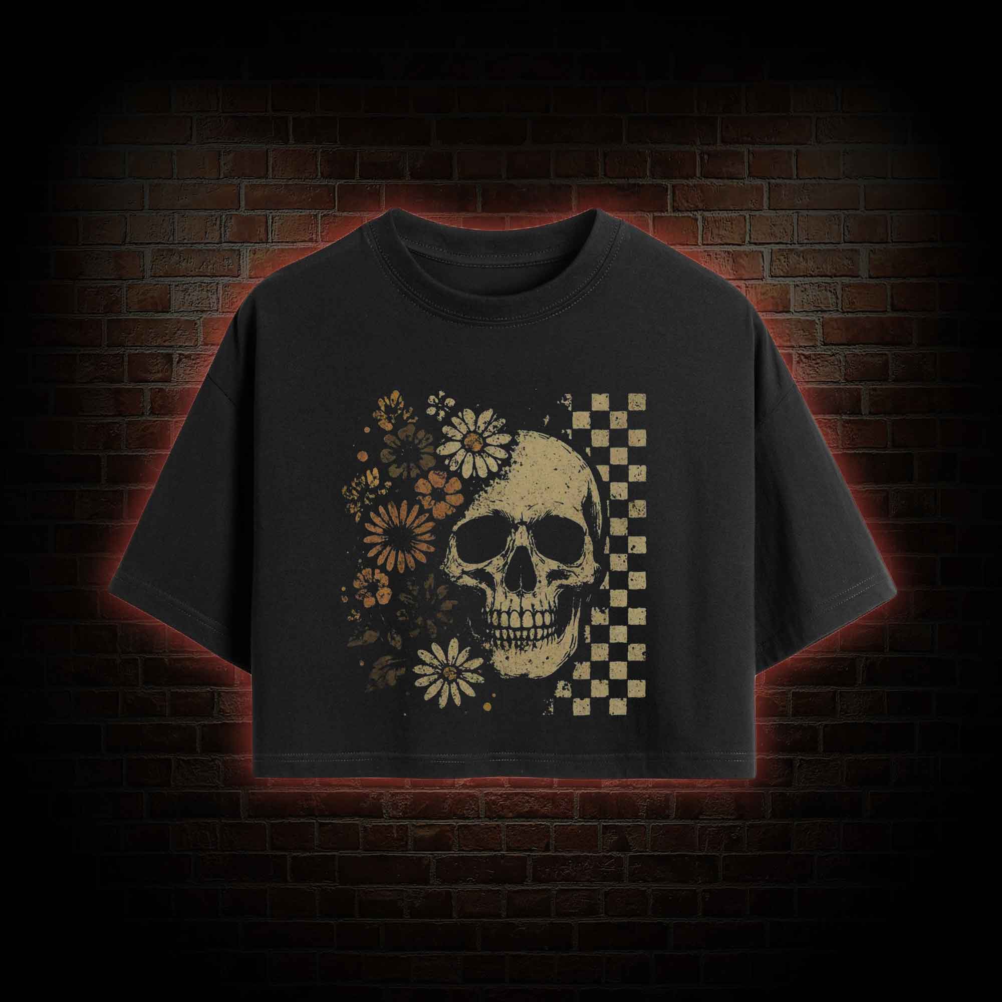 Vintage Skull Crop Top