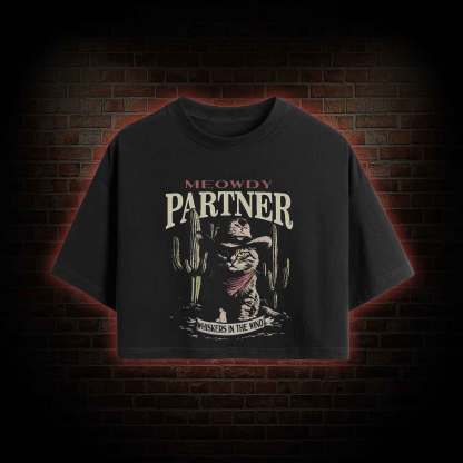 Vintage Cat Memes Crop Top