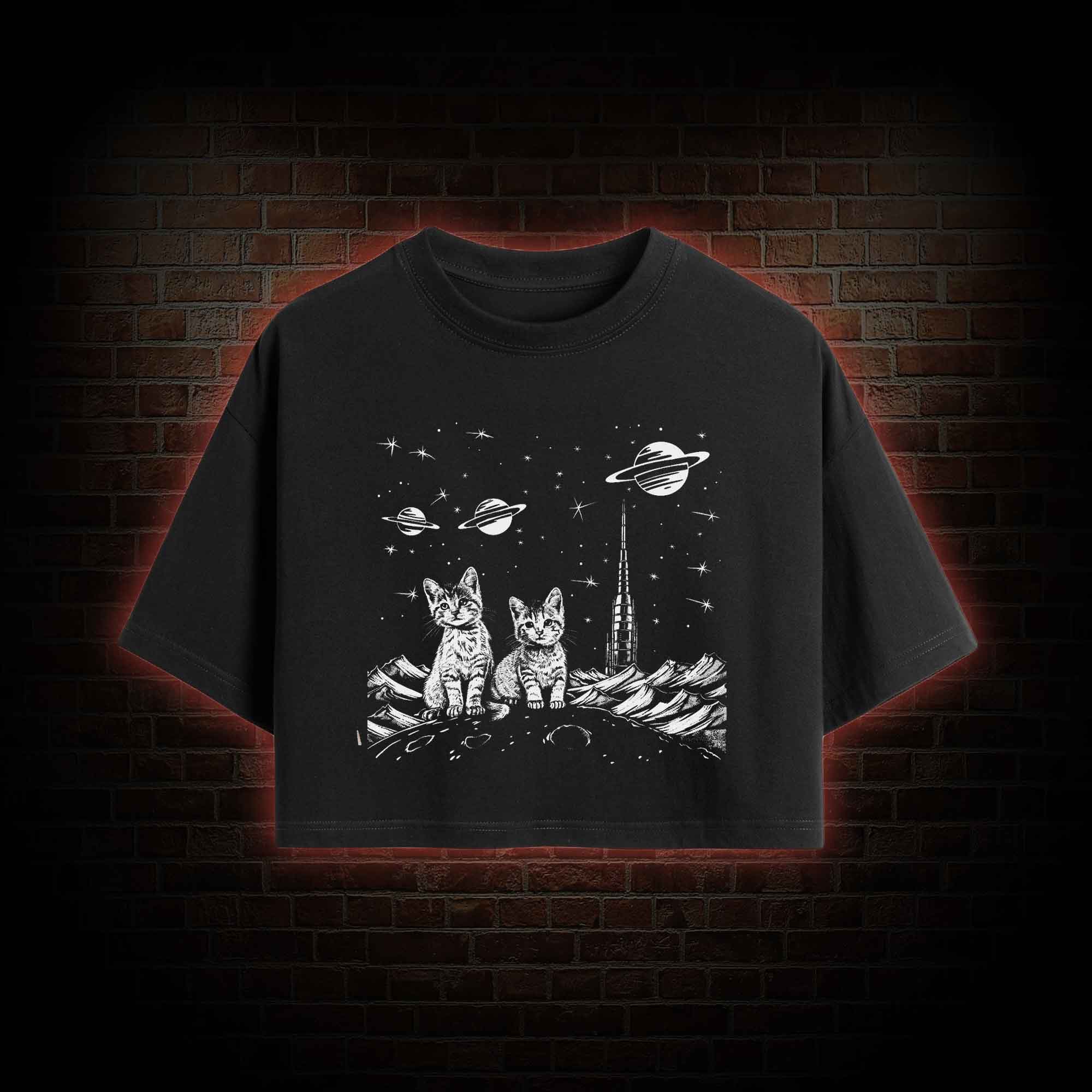 Space Kittens Crop Top
