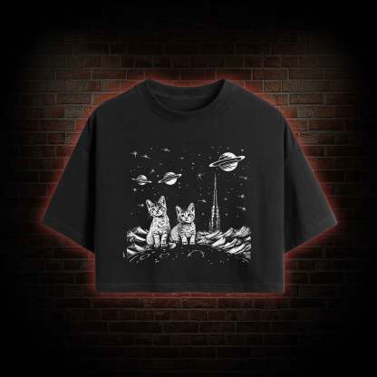 Space Kittens Crop Top