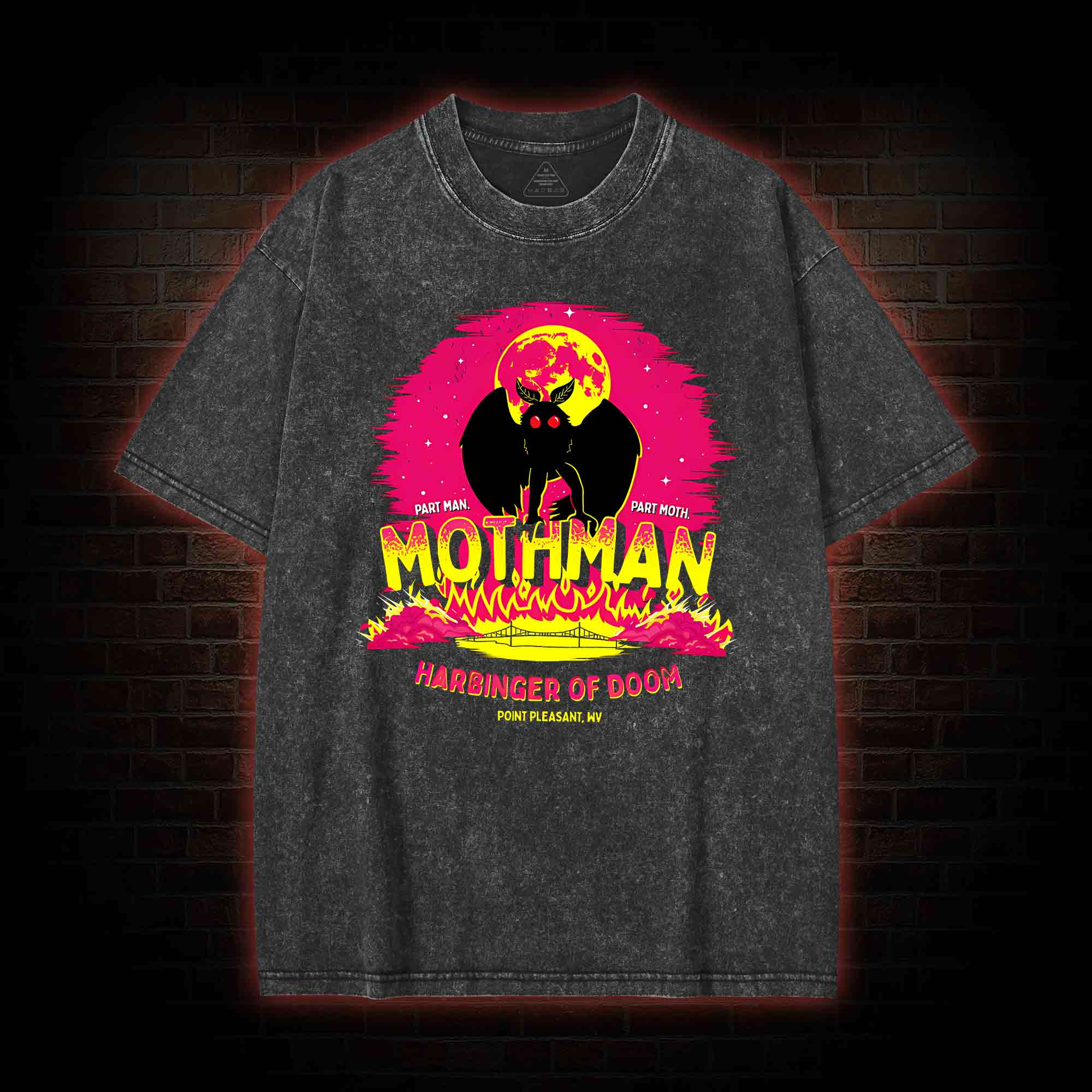 Mothman Harbinger of Doom Washed T-shirt