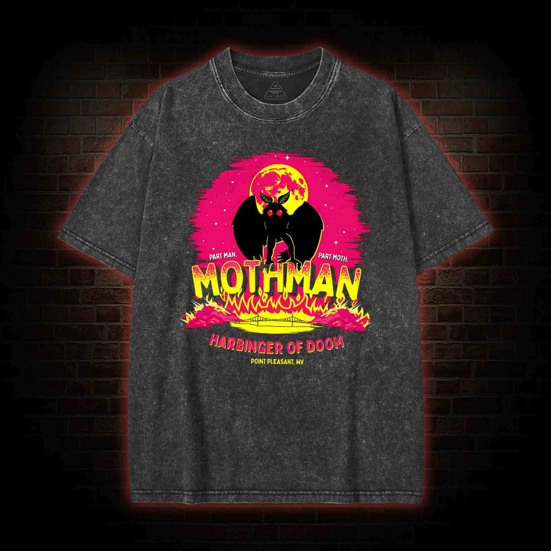 Mothman Harbinger of Doom Washed T-shirt