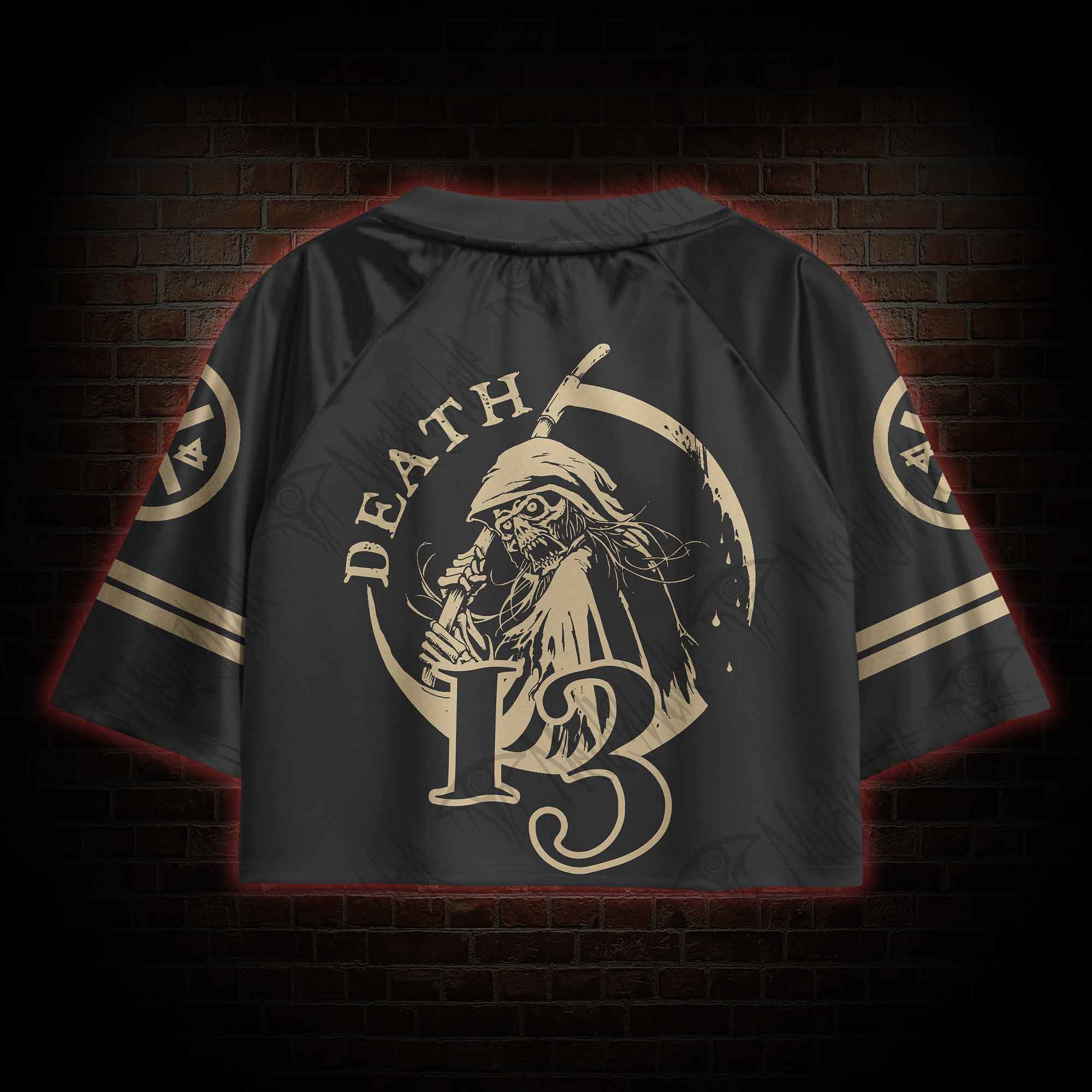 Death in Cloak Tarot Card Sports Crop Jersey