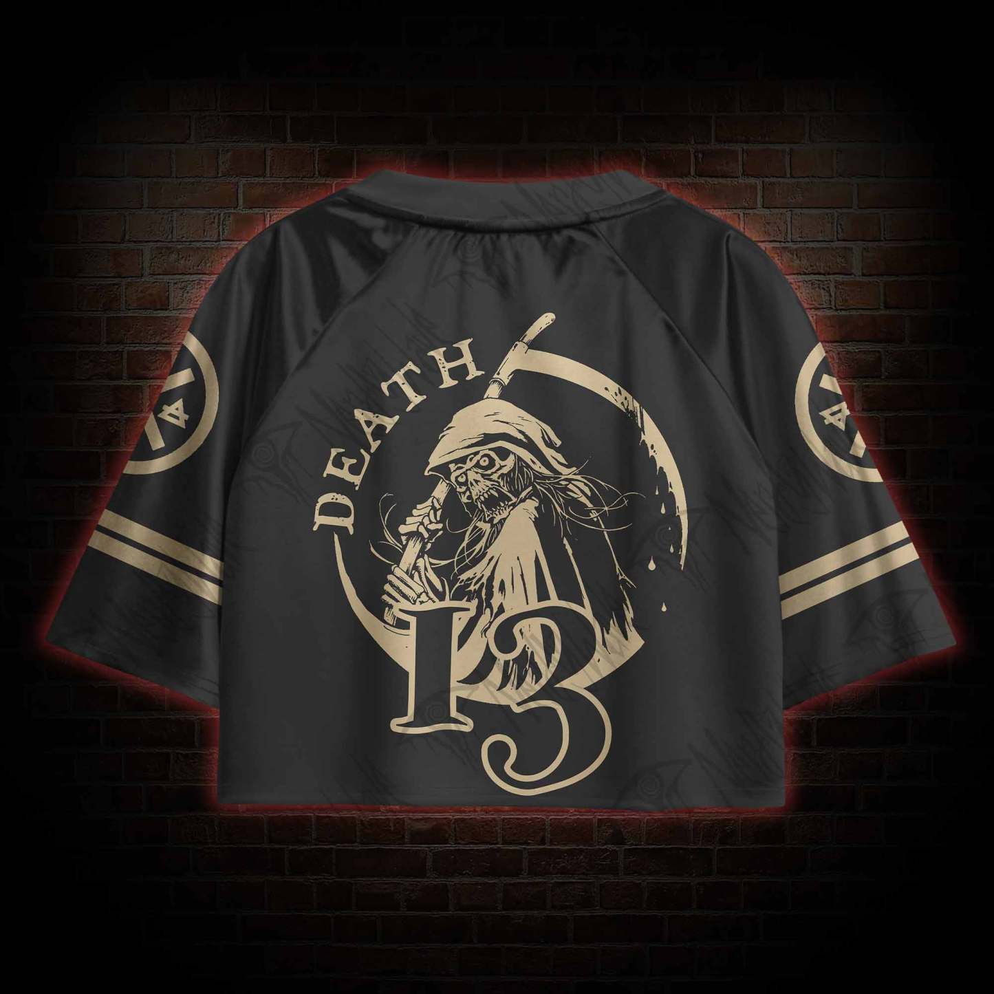 Death in Cloak Tarot Card Sports Crop Jersey