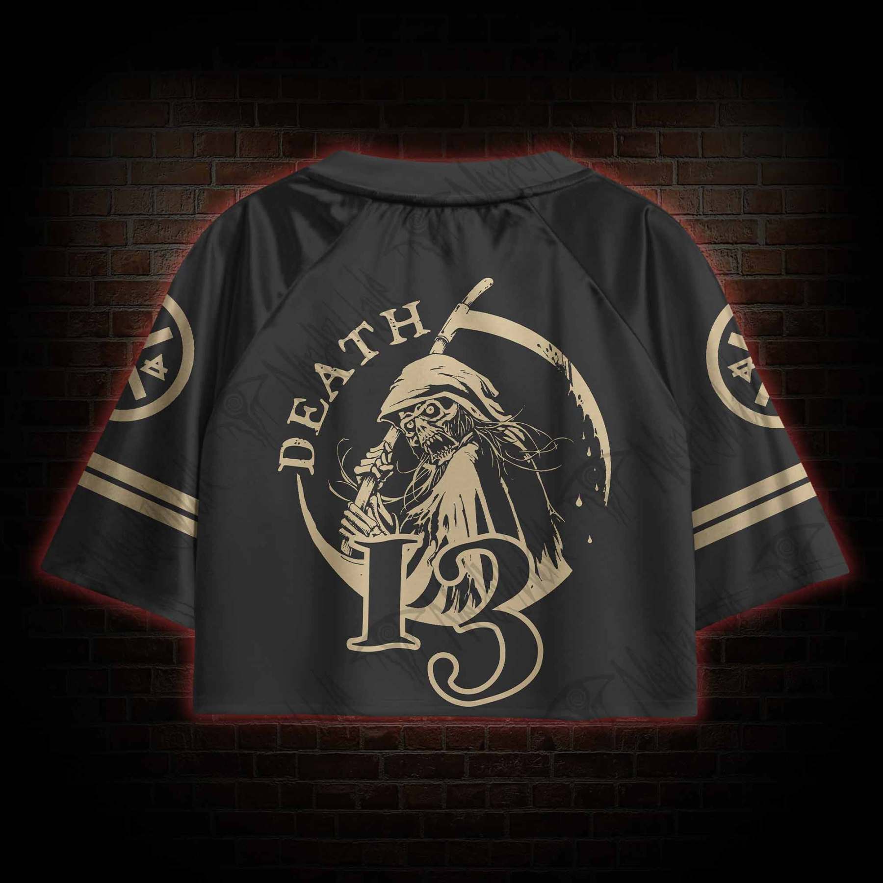 Death in Cloak Tarot Card Sports Crop Jersey