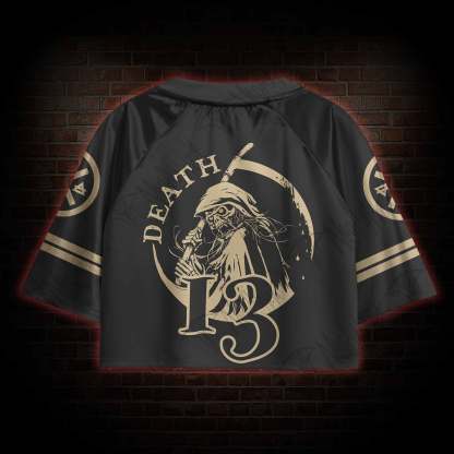 Death in Cloak Tarot Card Sports Crop Jersey