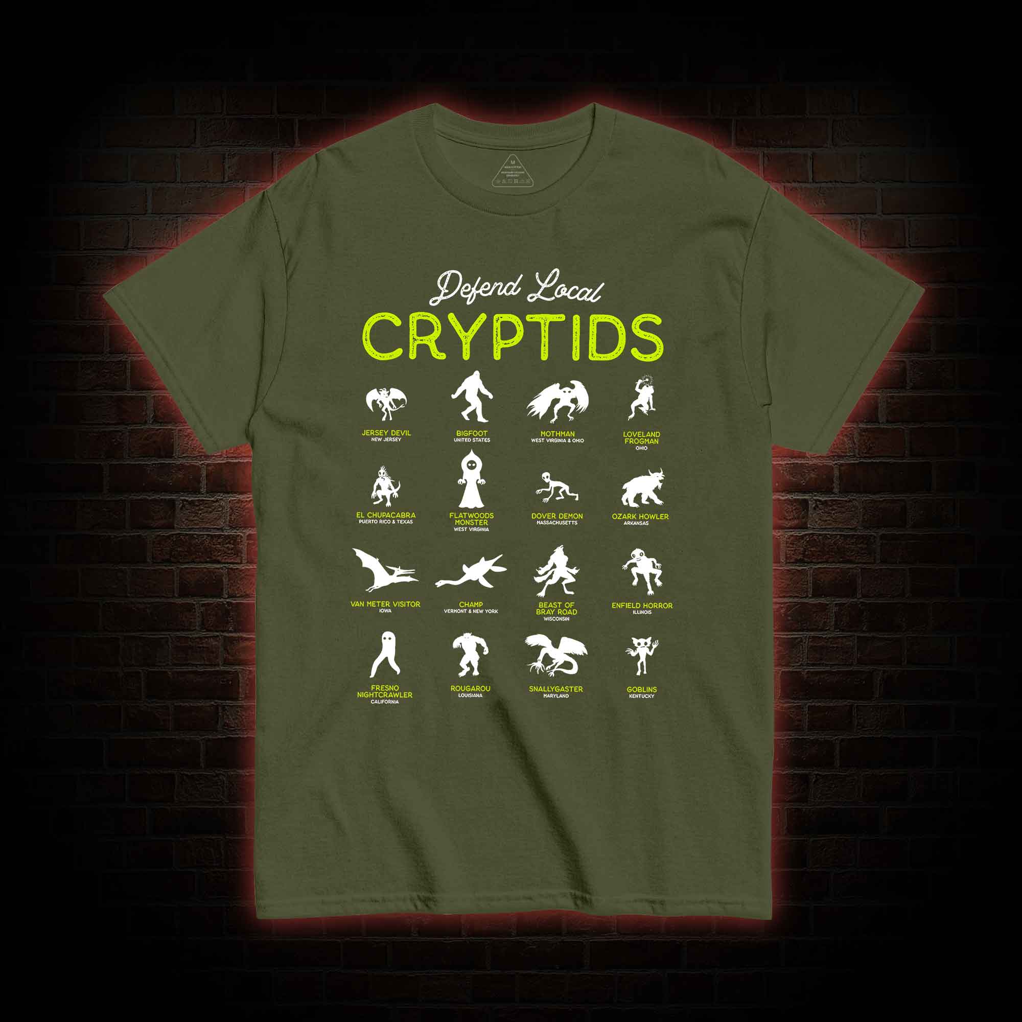 Defend Local Cryptids Creature Collection T-shirt