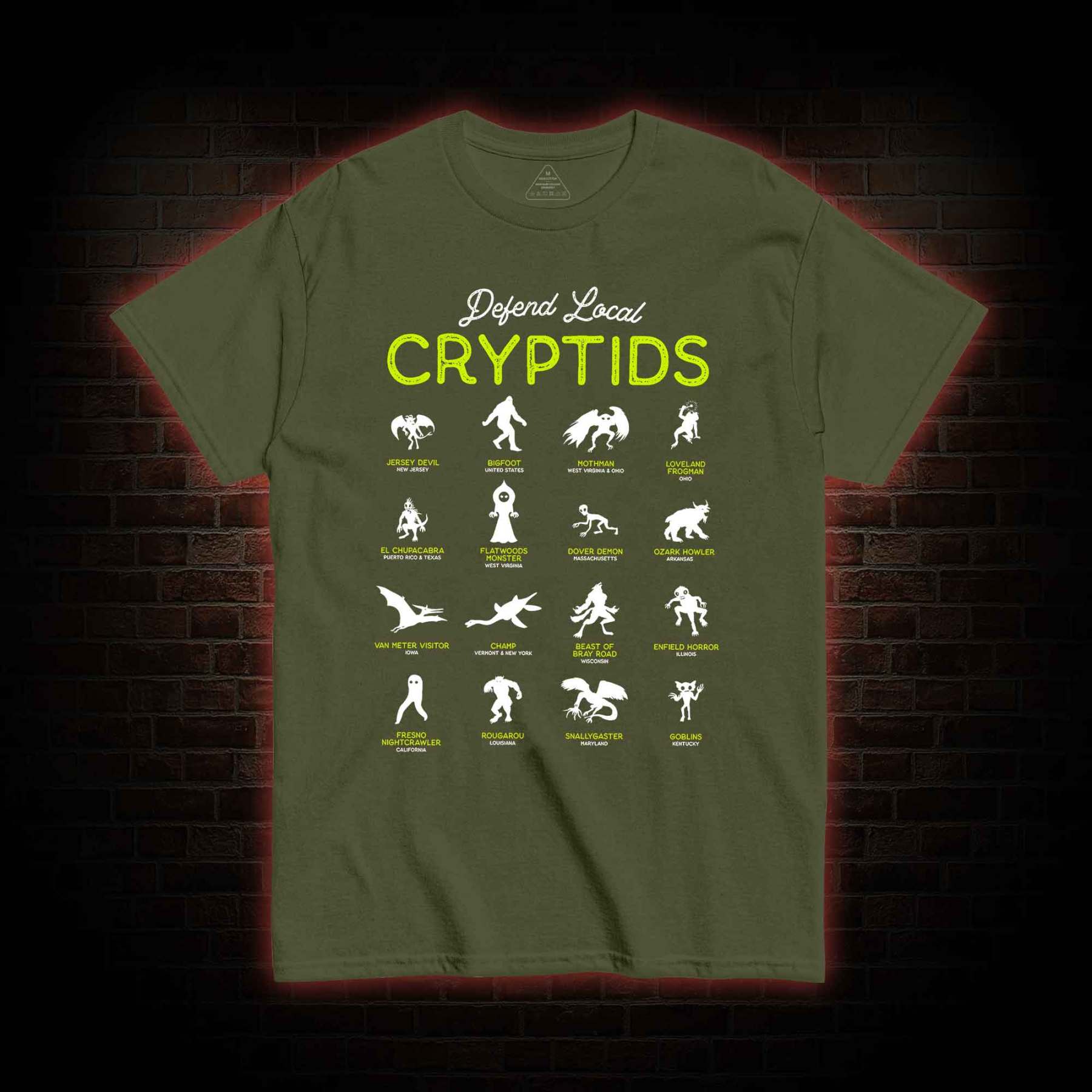 Defend Local Cryptids Creature Collection T-shirt