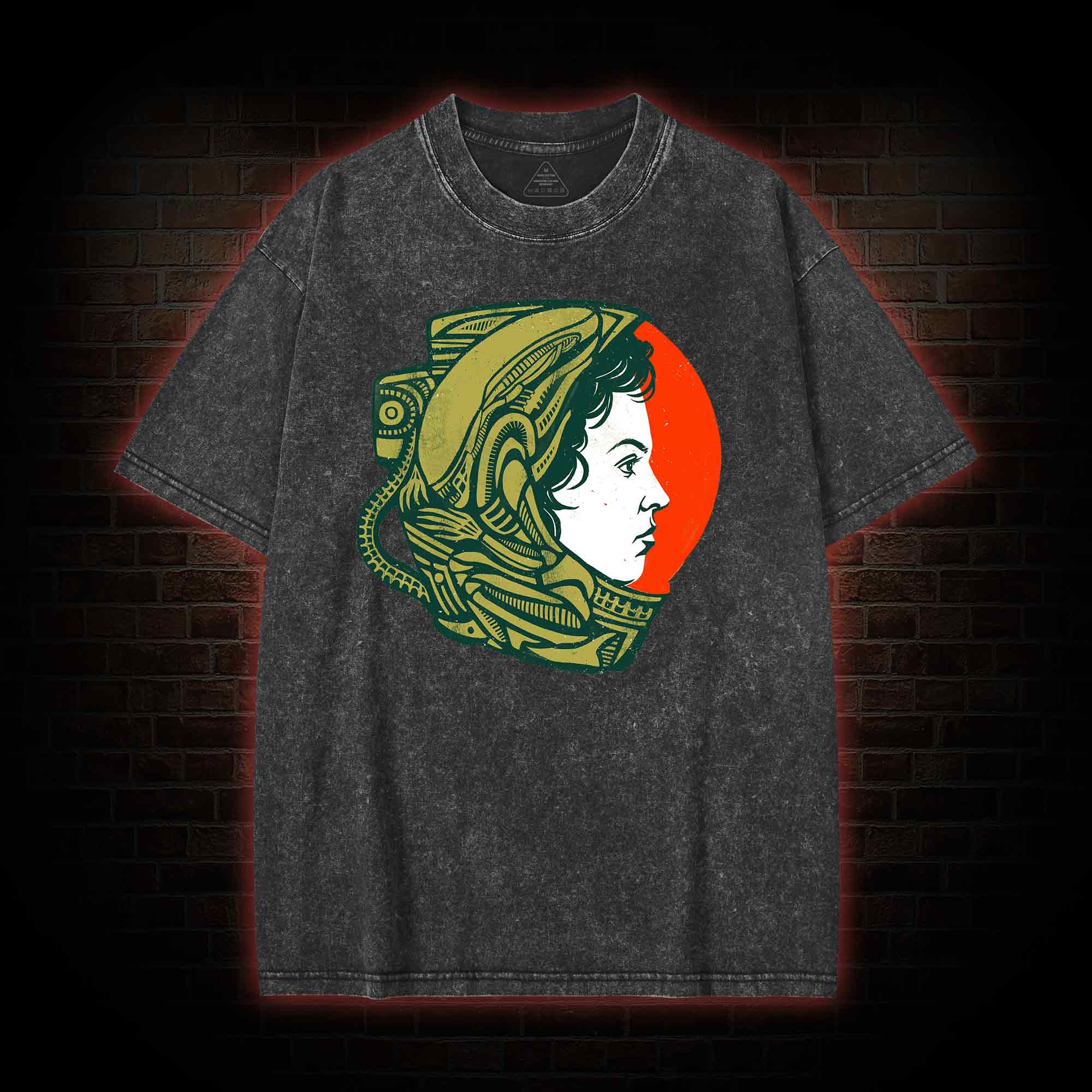 Retro Style Alien Washed T-shirt