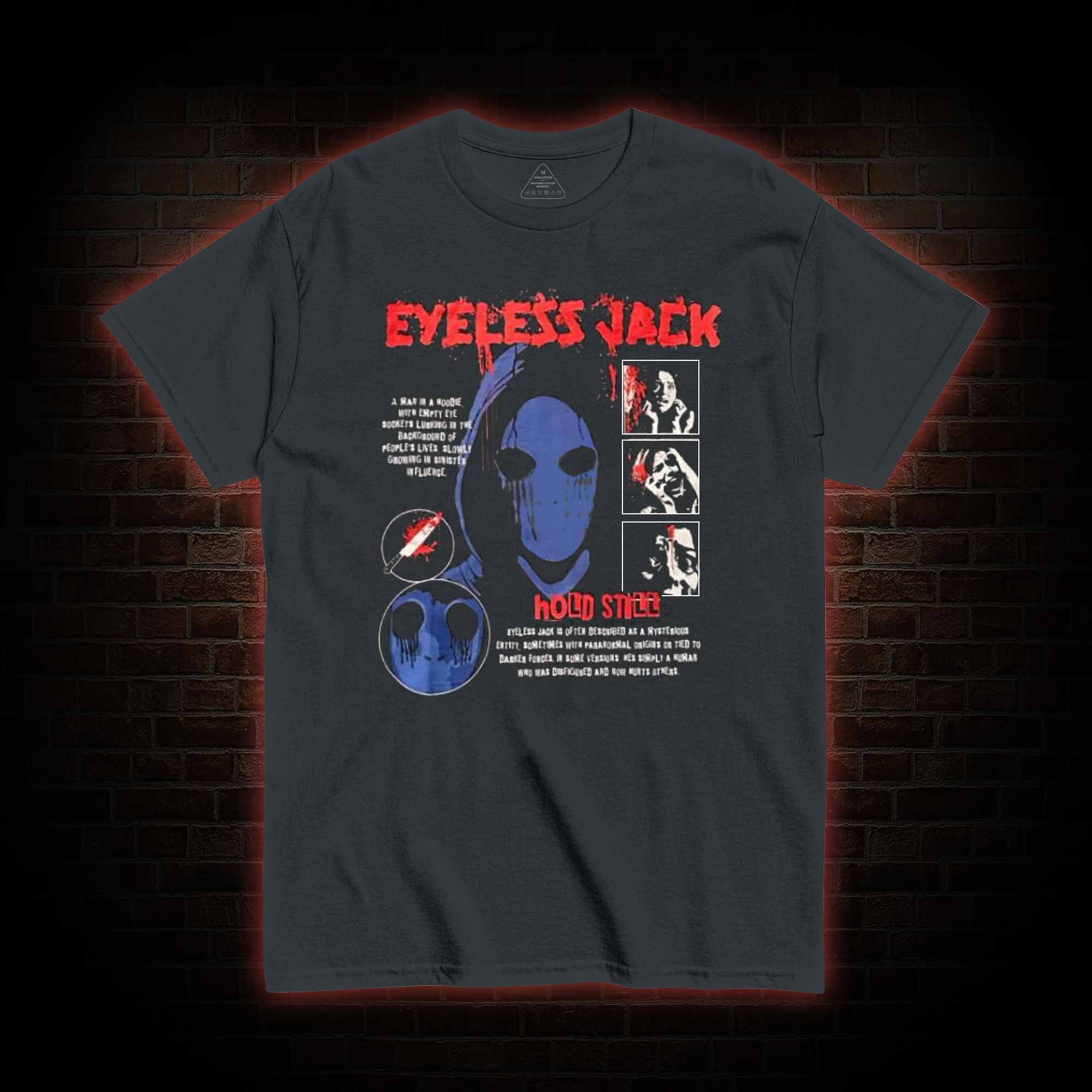 A Man in a Hoodie with Empty Eye Sockets T-shirt