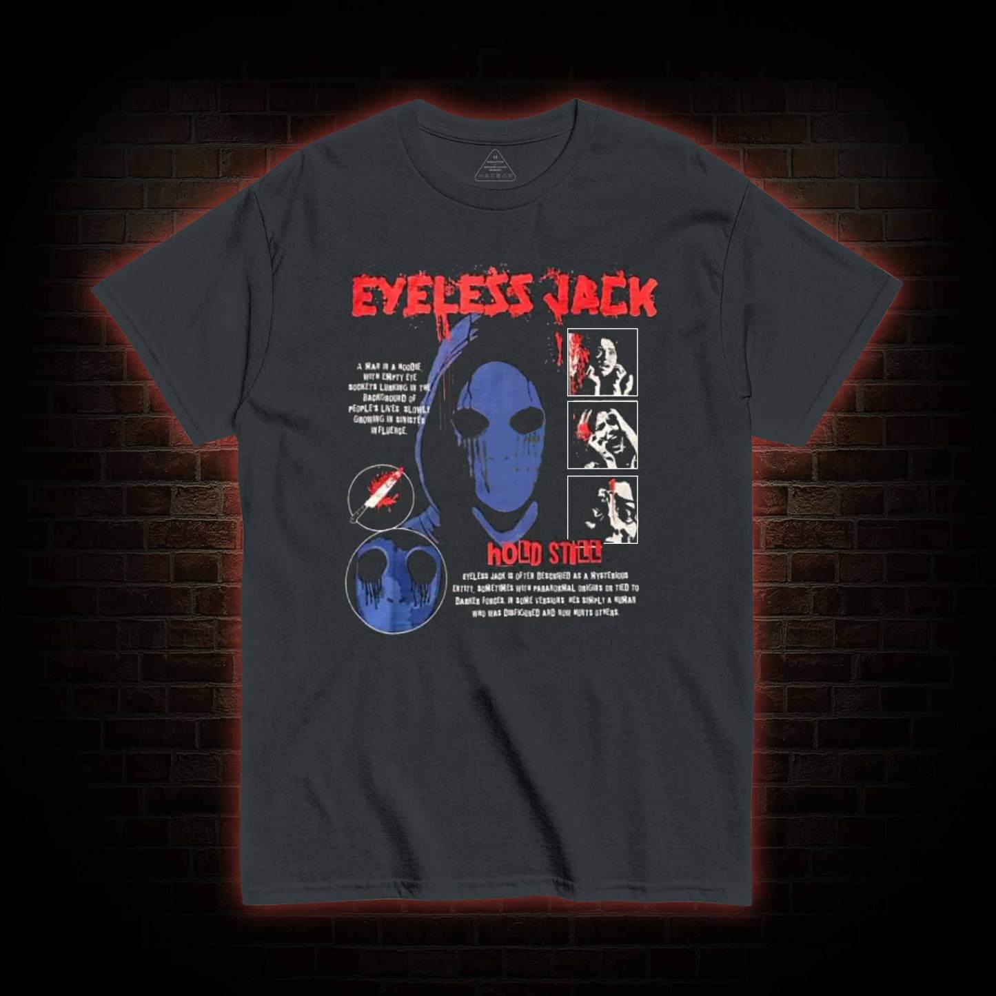 A Man in a Hoodie with Empty Eye Sockets T-shirt