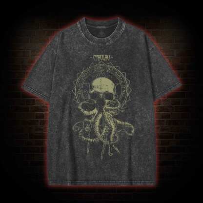 Call Of Cthulhu Horror Washed T-shirt