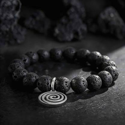 Spiral Lava Stone Beaded Bracelet