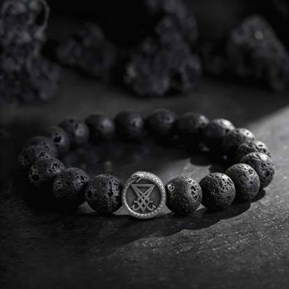Lucifer Lava Stone Beaded Bracelet