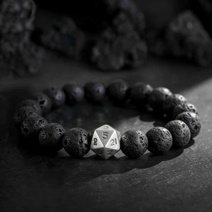 Dice Lava Stone Beaded Bracelet
