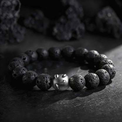 Egg Lava Stone Beaded Bracelet